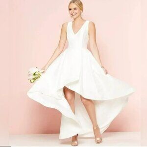 Calvin Klein White Hi Low Gown Sz 10